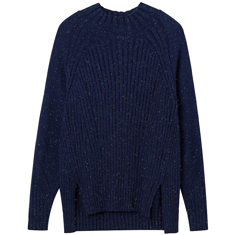 7M毛衣针织衫春秋学生宽松韩版慵懒风中长圆领套头外套女70009035