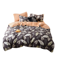 吉岳Giyou棉加绒冬季保暖四件套 A版加厚全棉活性磨毛B版羊羔绒保暖面料