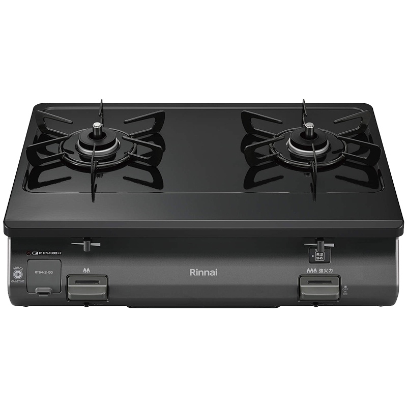 日本原装进口RINNAI/林内燃气灶黑色不带烤箱台式机 RT64-2H6S-L-LPG液化气