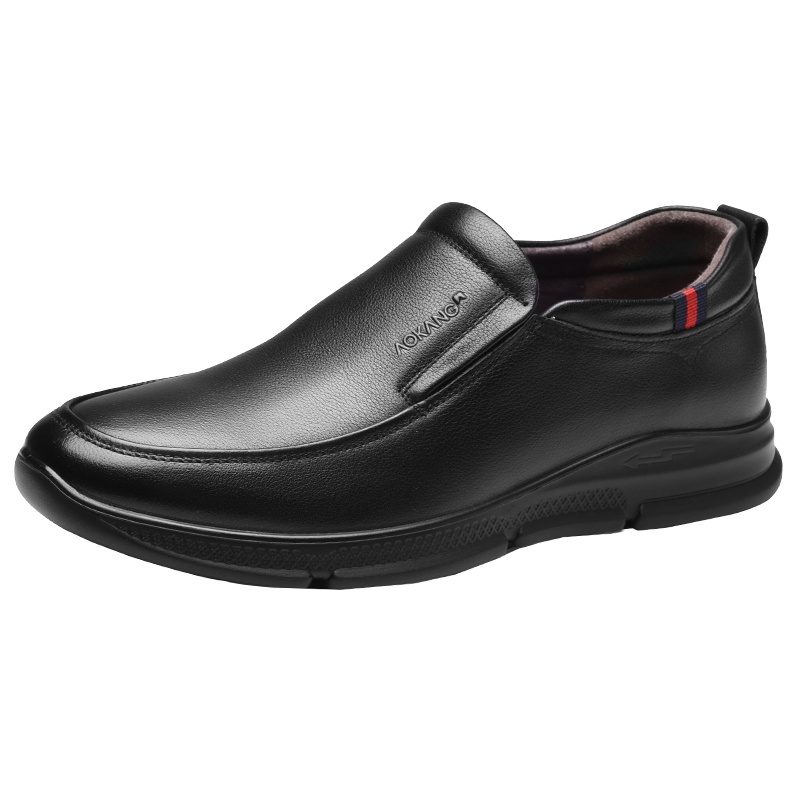 奥康男鞋商务休闲皮鞋春秋季男士套脚潮流透气皮鞋低帮单鞋男