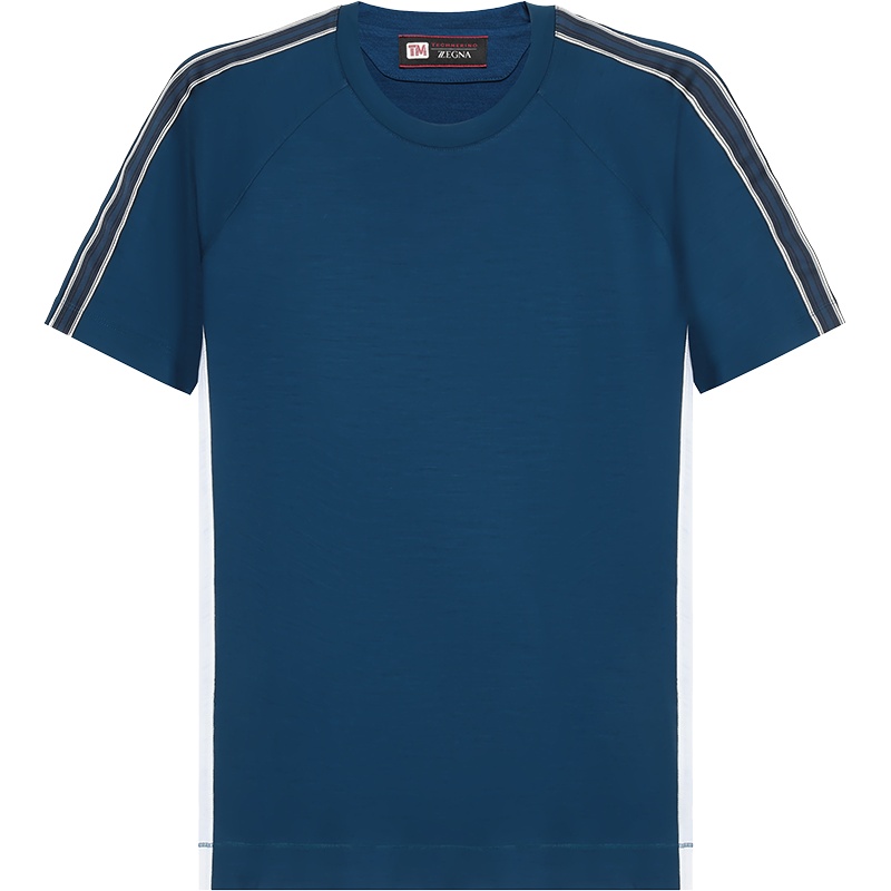 杰尼亚 Z ZEGNA 男士 羊毛圆领短袖T恤 VW390 ZZT608