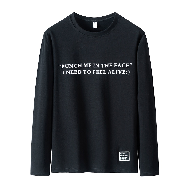 三弦(LA CORDE)男装2019新款秋季学生上衣休闲宽松运动衣服潮牌ins帅气长袖t恤男LA-MYY-6009