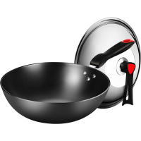炊大皇(COOKER KING)套锅炒锅汤锅菜板三件套32CM铁锅20CM汤锅加厚整竹菜板