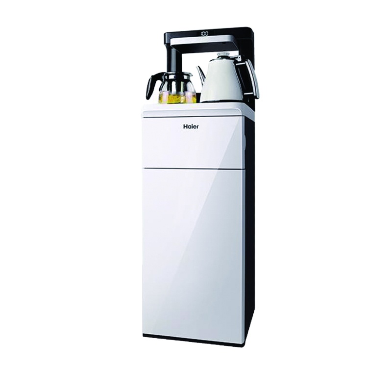 海尔(Haier)小白茶吧机 家用立式饮水机办公室智能多功能温热型双门自动上水可调温 YR1962-CB 梨花白