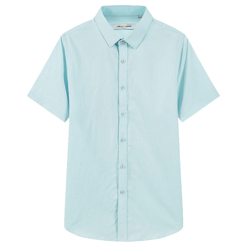 雅鹿男装夏季纯色百搭男士短袖衬衫商务休闲衬衫男DD2CE055S