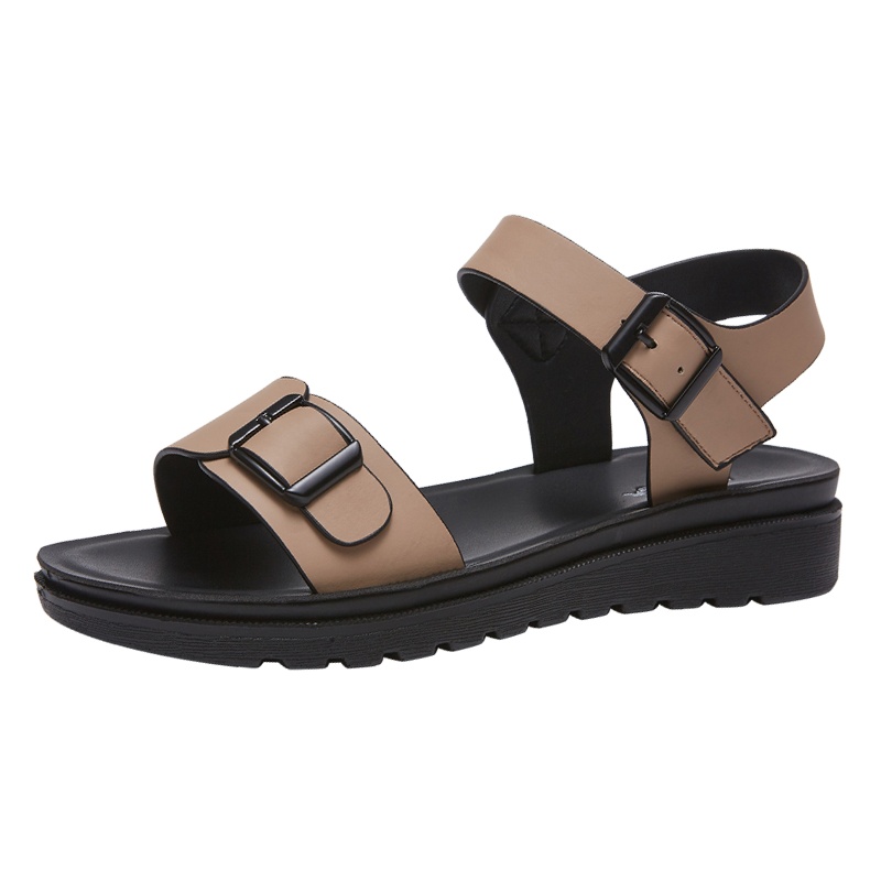 奥康凉鞋女夏季女式韩版原宿风平底百搭厚底松糕女鞋学生凉鞋