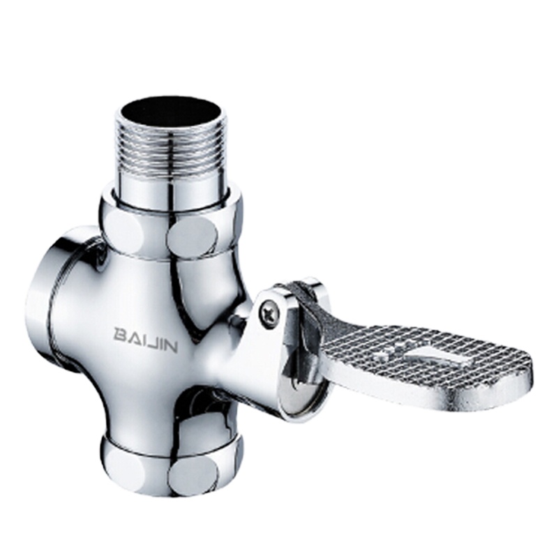 厕所脚踏冲水阀蹲便器脚踩式冲洗阀全铜标准大体-1寸