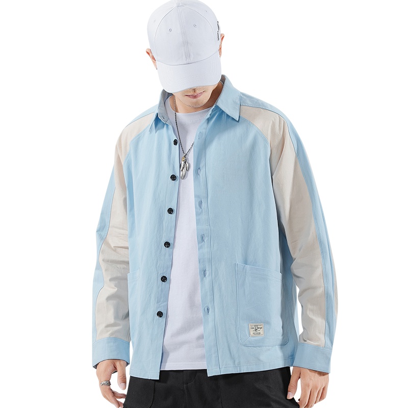 三弦(LA CORDE)立极宽松外套男潮流大码宽松工装夹克春秋新款日系纯色百搭男装薄LA-MD9679