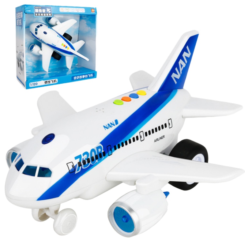 儿童玩具飞机超大号惯性客机直升飞机男孩宝宝音乐玩具车模型 多功能惯性-飞机A款