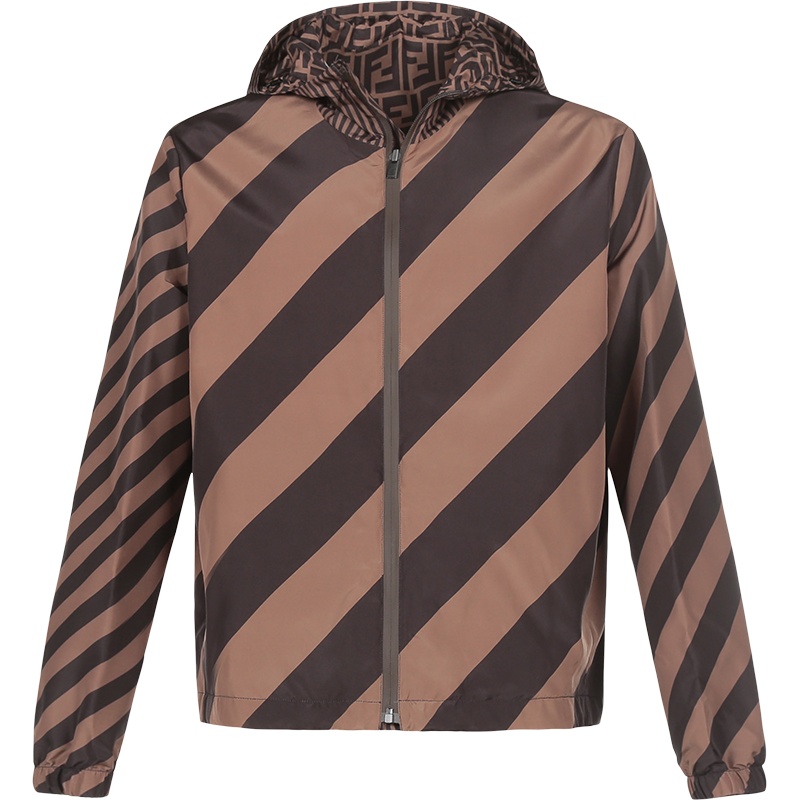 FENDI 男士 聚酯纤维两面穿防风夹克外套FAA615 A79N