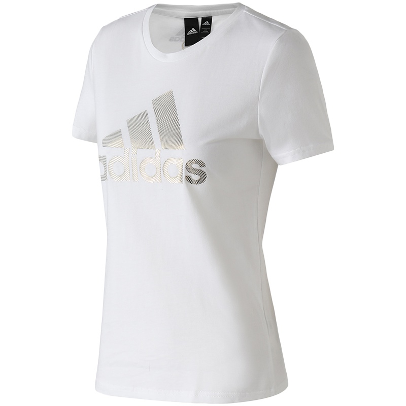 adidas女服短袖T恤新款夏季圆领休闲运动服DW5721
