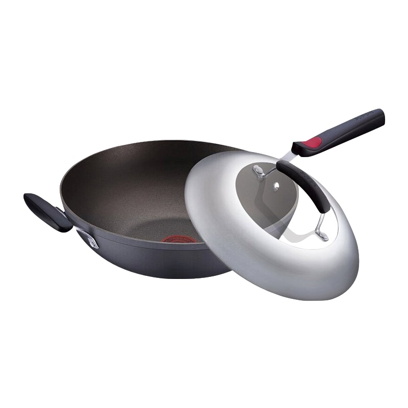 苏泊尔/SUPOR 炒锅不粘锅无油烟火红点32CM炒锅燃气电磁炉适用炒菜锅具铝合金