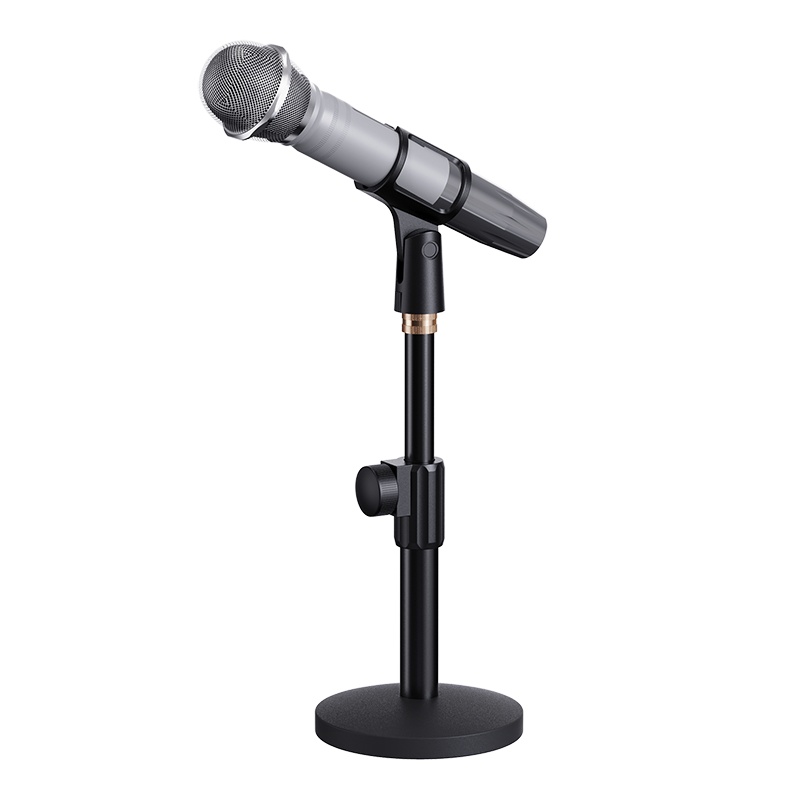 ESCASE 话筒支架台式会议桌面麦克风底座专业直播配件防震架一体手持有线无线通用高度可调夹子 ES-MSH-03黑色