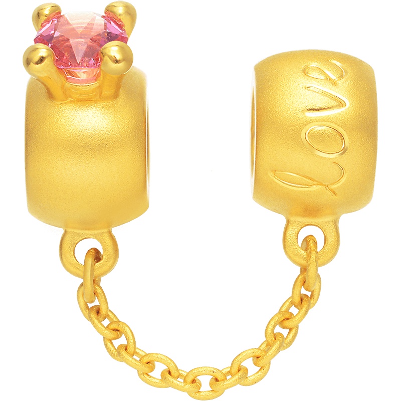 周生生(CHOW SANG SANG)足金Charme金手链Love转运珠坠金饰品女定价