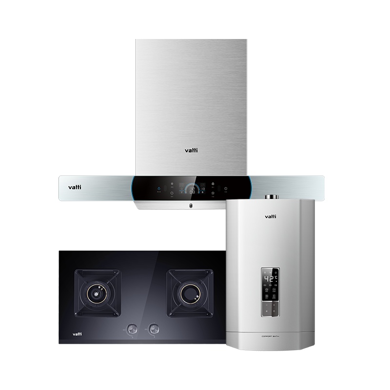 华帝(vatti)21立方挥手欧式油烟机灶具热水器套餐i11124+53BF+52-16天然气4.5kW防干烧水气双调