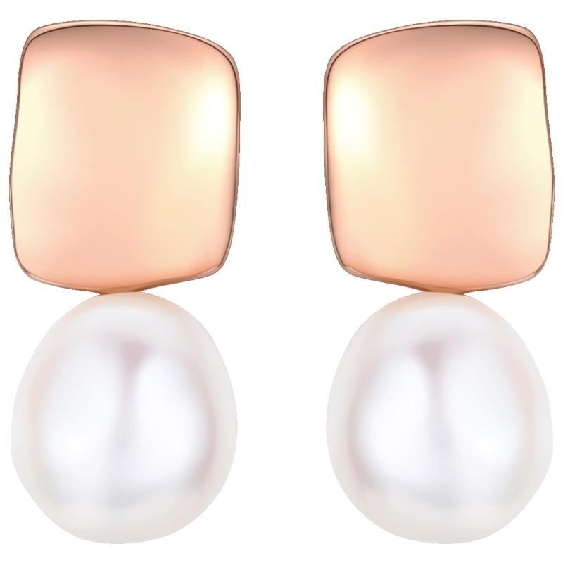 佰色传情巴洛克耳环女新款潮法式异形复古耳坠耳饰天然珍珠耳钉