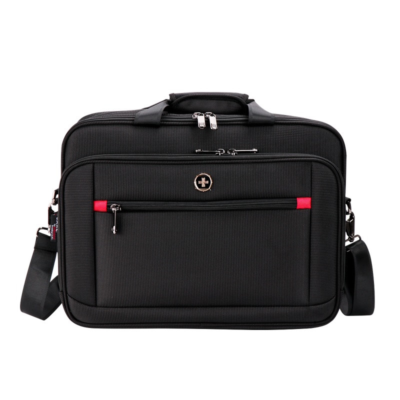 S.A.R.L单肩电脑包 瑞士单肩包手提电脑包大容量公文包可放14.1英寸 手提电脑包 SA2105 黑色