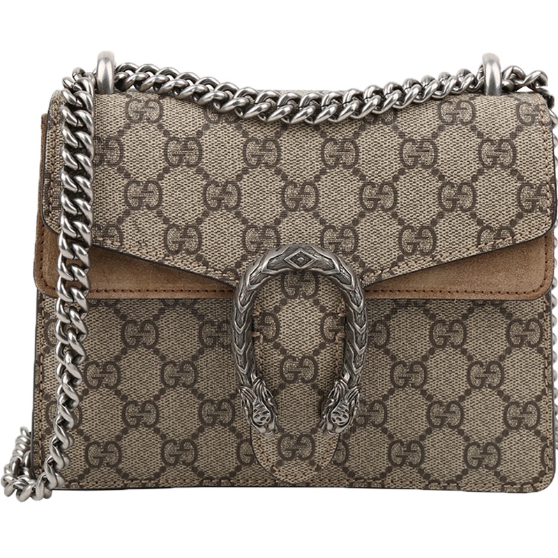 GUCCI 古驰 女士 Dionysus系列人造帆布配皮迷你手提单肩包酒神包 421970 KHNRN