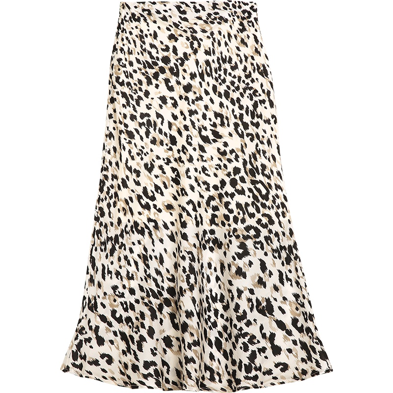 OSA欧莎豹纹半身裙女2019新款夏中长款过膝ins超火包臀裙显瘦