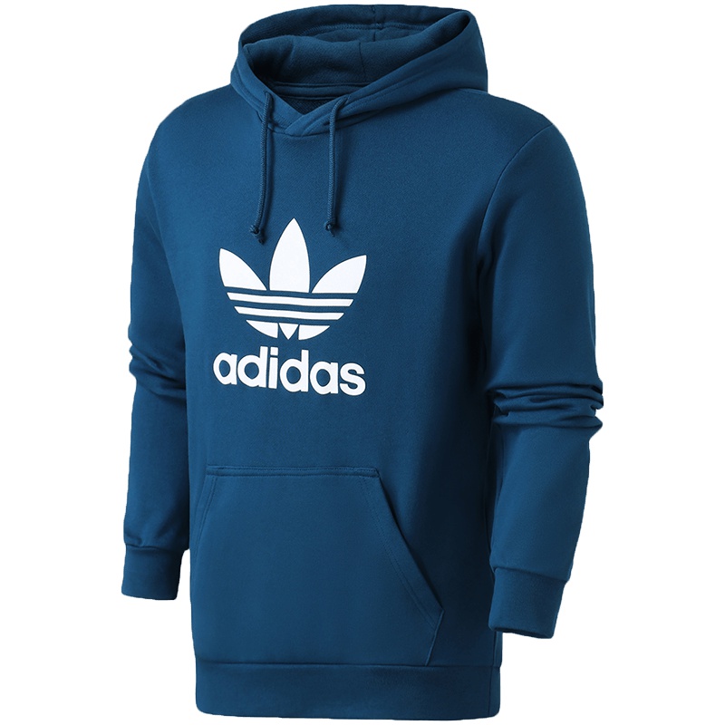 adidas阿迪达斯三叶草男运动休闲logo款连帽卫衣DV1504 L DV1504蓝色