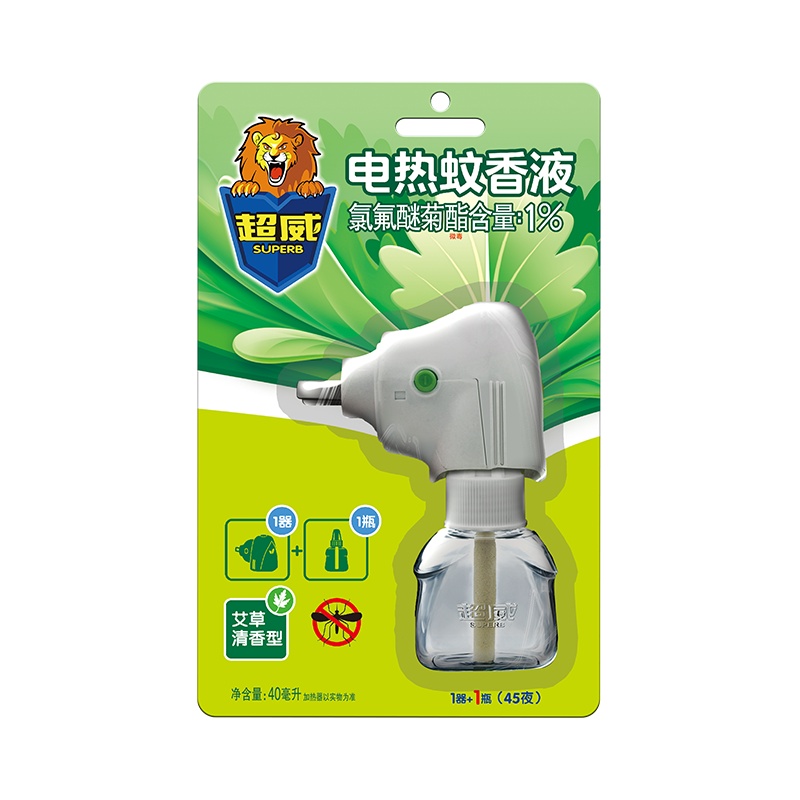 超威电蚊液直插式加热器+1瓶植物艾草清香电蚊液套装(直插器+40ml液)