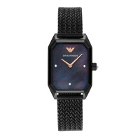 阿玛尼(EMPORIO.ARMANI)手表 时尚方盘休闲编织钢带石英表女士腕表 AR11271