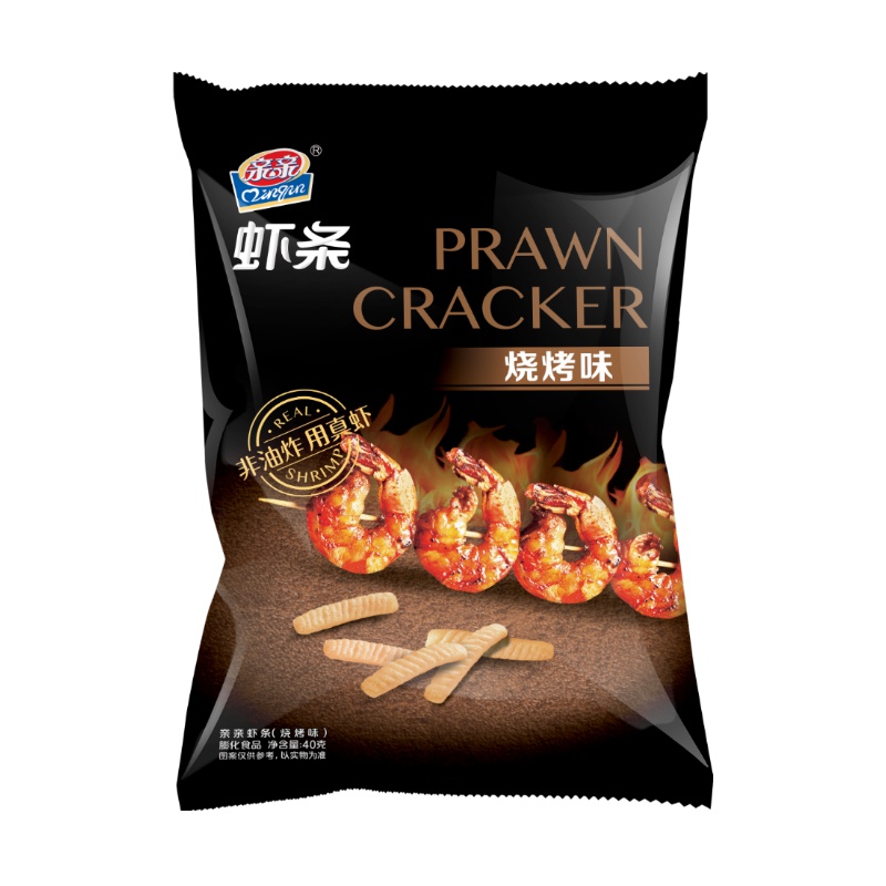 亲亲 膨化食品 虾条烧烤味40g(休闲零食)
