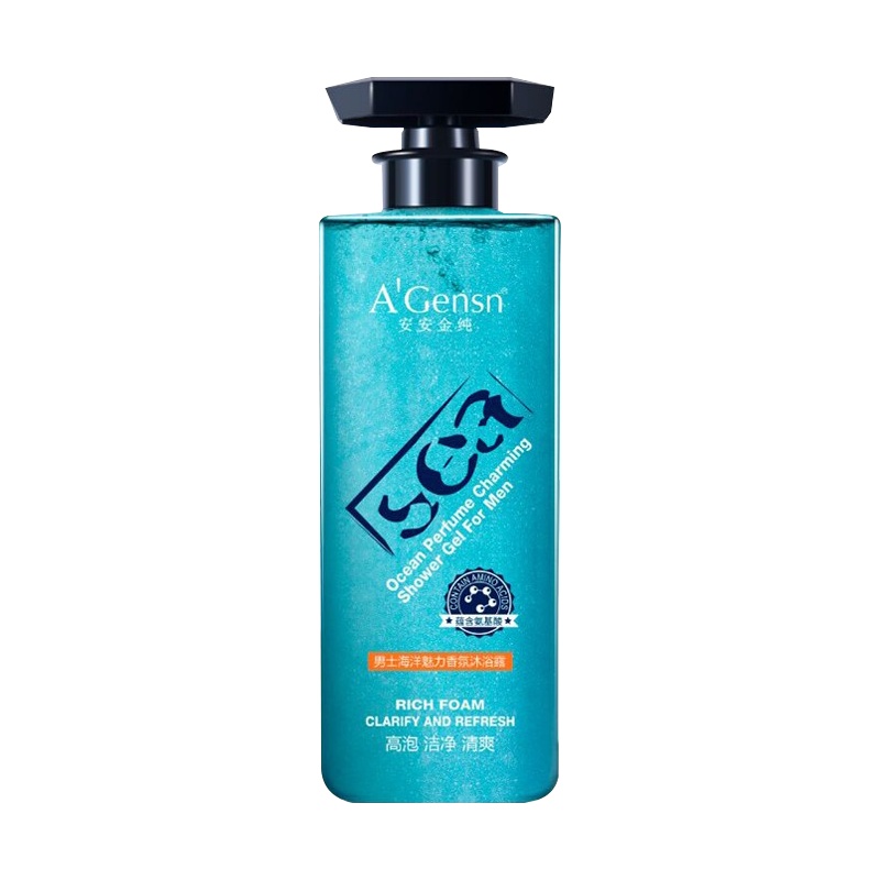安安金纯 男士海洋香氛沐浴露528g 古龙香水香体沫浴液乳持久留香 清爽控油男士专用[蕰含氨基酸除螨净痘]