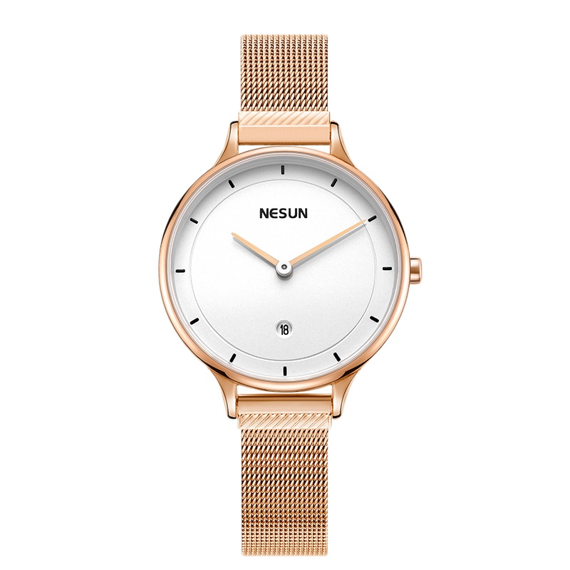 NESUN 尼尚 女士手表钢带防水石英表超薄学生时尚潮流简约手表 LS8806
