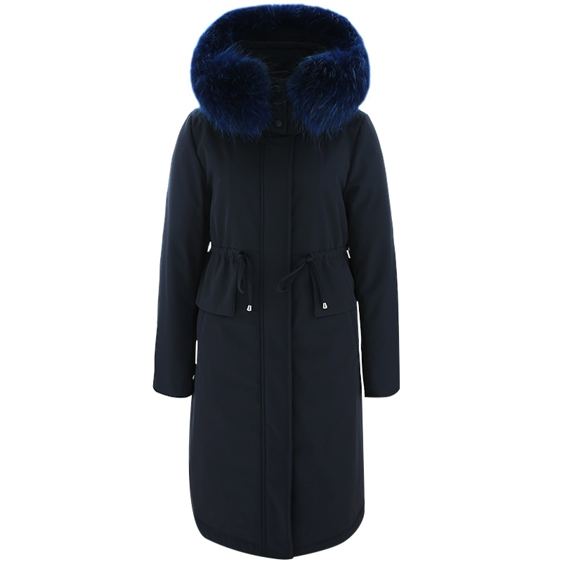 高梵(GOLDFARM)2019秋冬新款长款保暖女式收腰时尚大毛领羽绒服