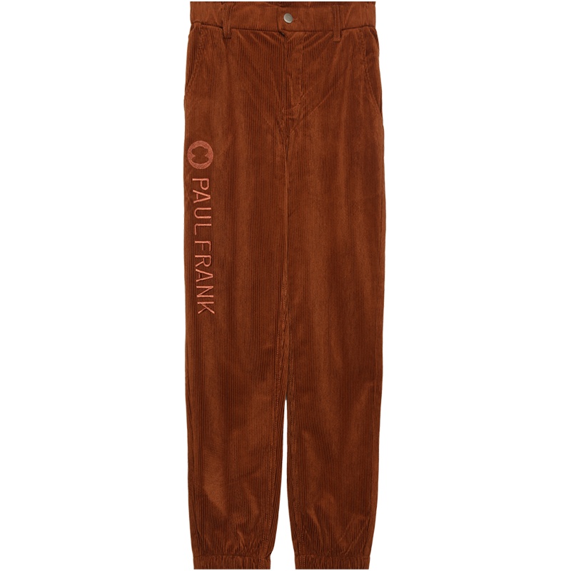 大嘴猴初秋新款裤子女束脚裤灯芯绒休闲显瘦宽松