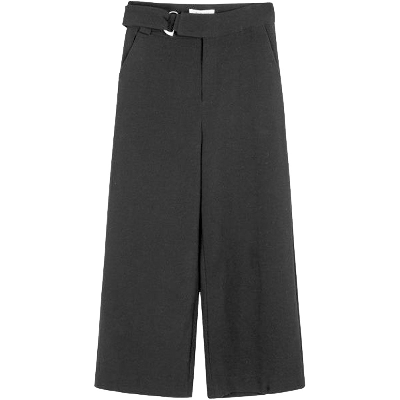 拉贝缇秋季女装喇叭阔腿裤潮女韩版休闲宽松高腰九分裤子60006000