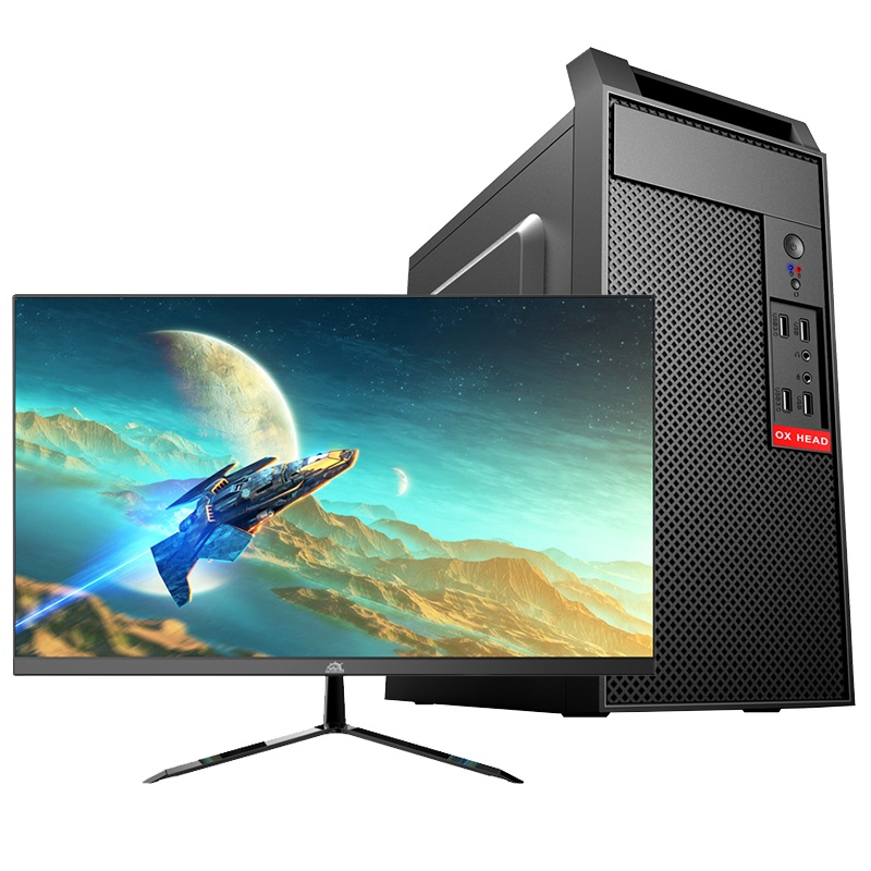 铭能 英特尔酷睿i5/4G高频内存/128G高速固态 SSD 台式电脑 台式机 电脑主机 组装电脑 DIY组装机 家用办公电脑台式组装机 商务娱乐影音游戏电脑学生网课+21.5英寸