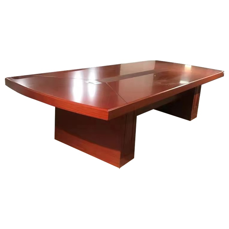 创世人 办公桌油漆贴木皮班台老板桌经理桌1.6m含侧柜