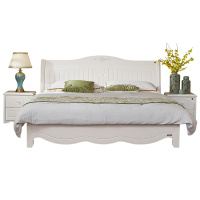 全友家居双人床1.5米主卧室1.8米板式床韩式田园卧室床婚床带床垫组合床120611