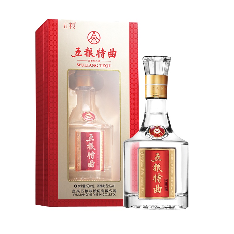 五粮液出品 五粮特曲 52度 浓香型白酒 500ml 单瓶装