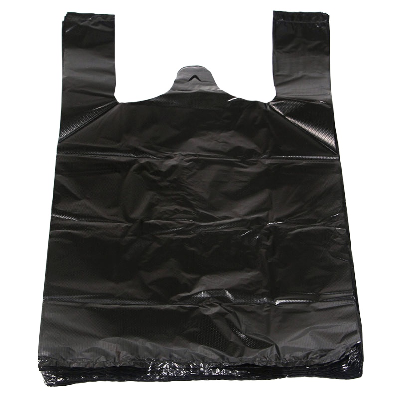 茶花 黑色背心购物袋 加厚手提塑料袋 44*66cm 50只/包 40包/箱 整箱装