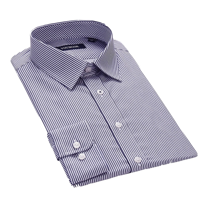 Youngor/雅戈尔秋季新品男士商务正装蓝色DP免烫长袖衬衫378HJY