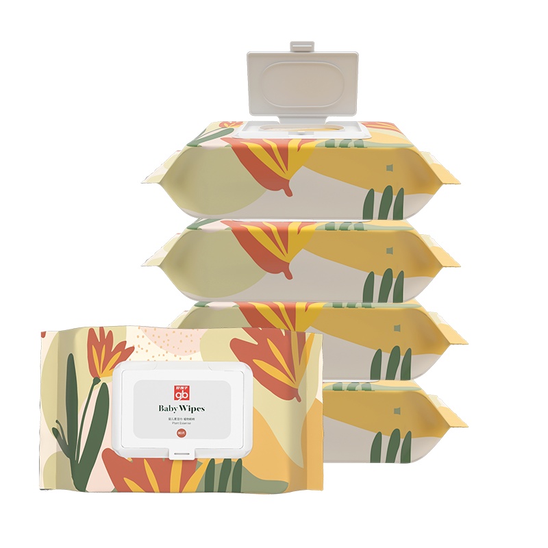 好孩子宝宝金盏花口手柔湿巾带盖 植物精粹水分充足80*5包