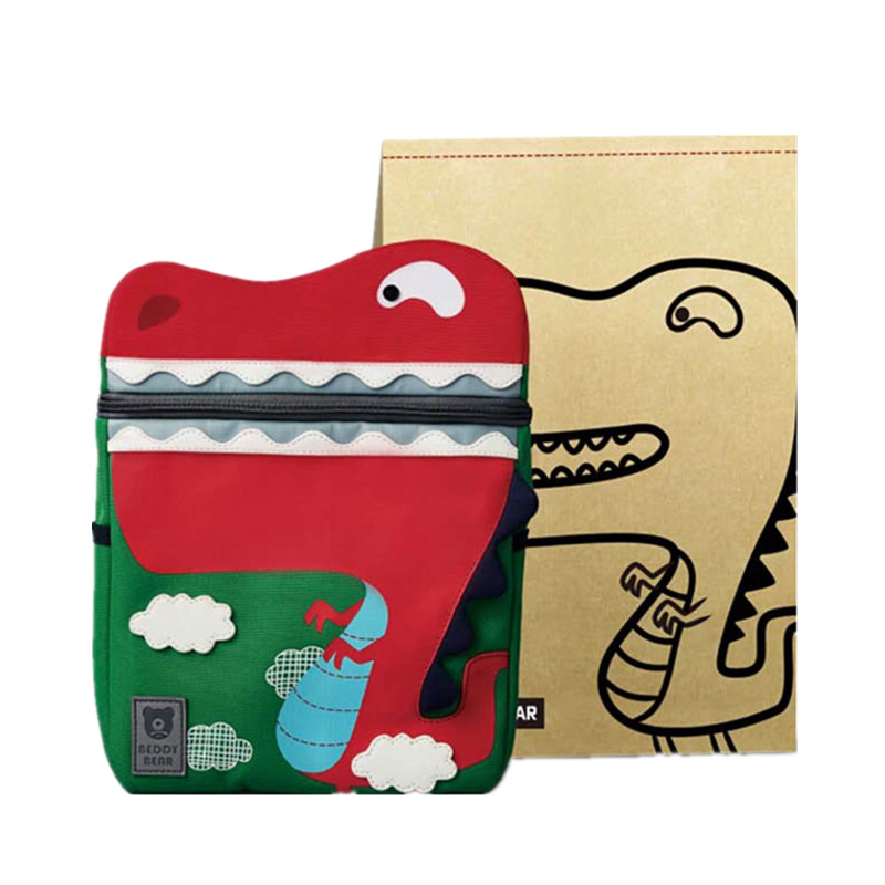 韩国杯具熊(BEDDYBEAR)开学季新款杯具熊幼儿园书包男童女童宝宝麋鹿卡通学前班儿童学生双肩背包-恐龙款