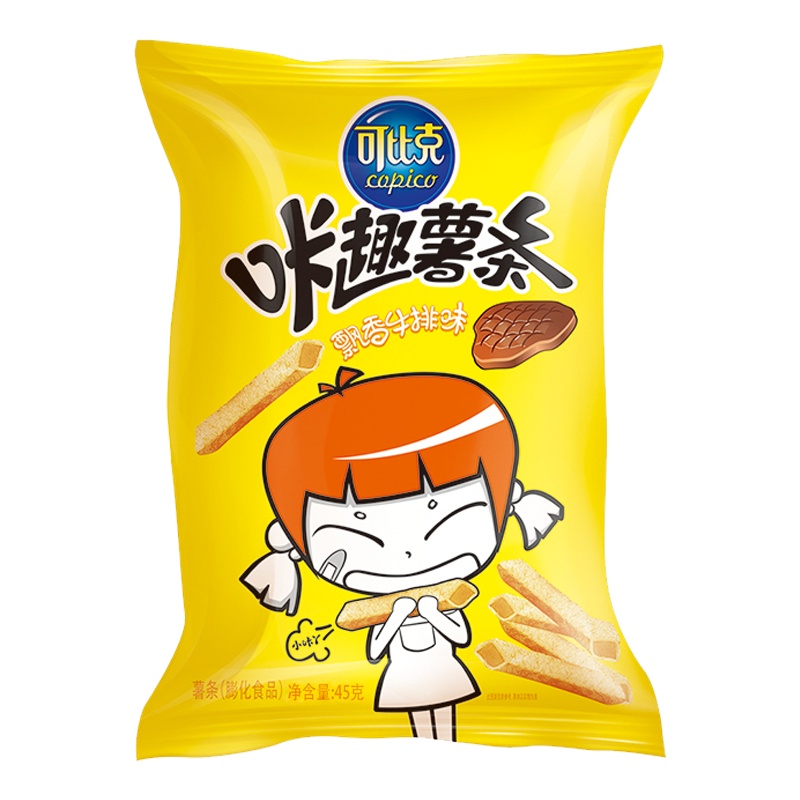 可比克 膨化食品 咔趣薯条45g(秘制牛排味)