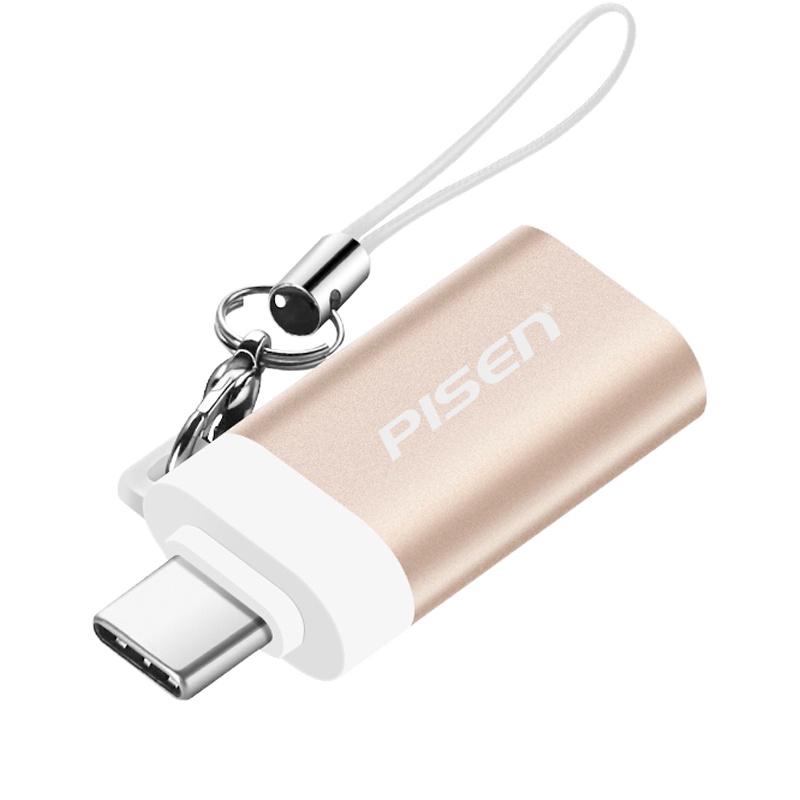 品胜(PISEN) TYPE-C OTG转接头 USB3.0 手机电脑均可使用 可连U盘 读卡器 金色