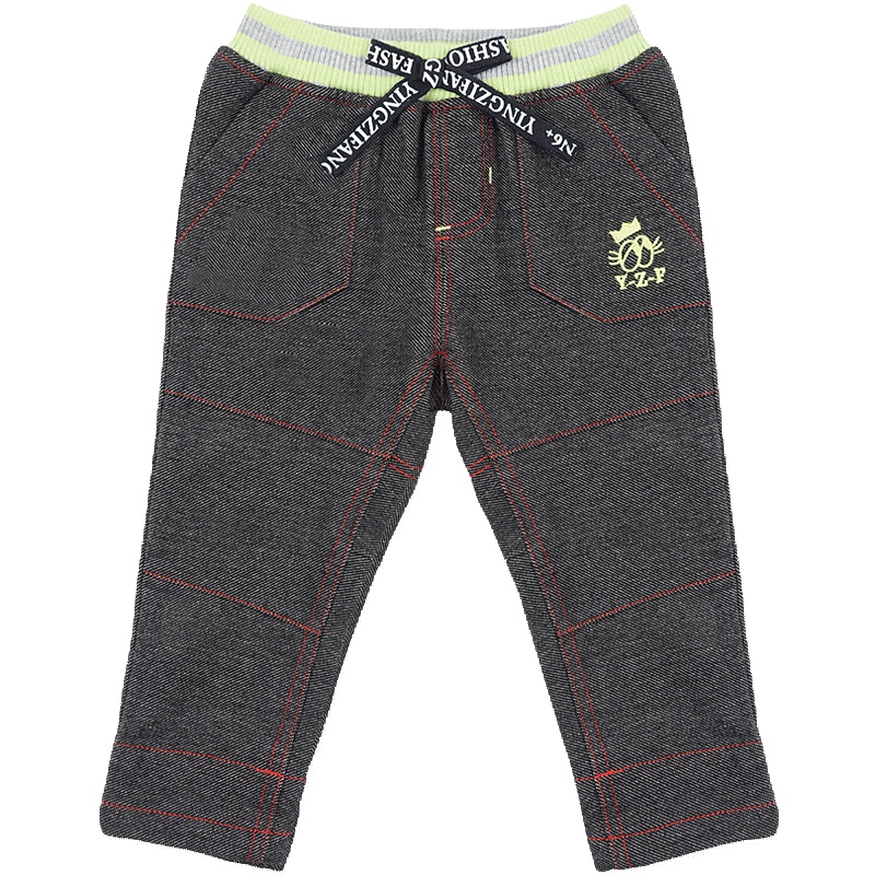 婴姿坊春季梳织布哈伦时尚学院风百搭休闲长裤