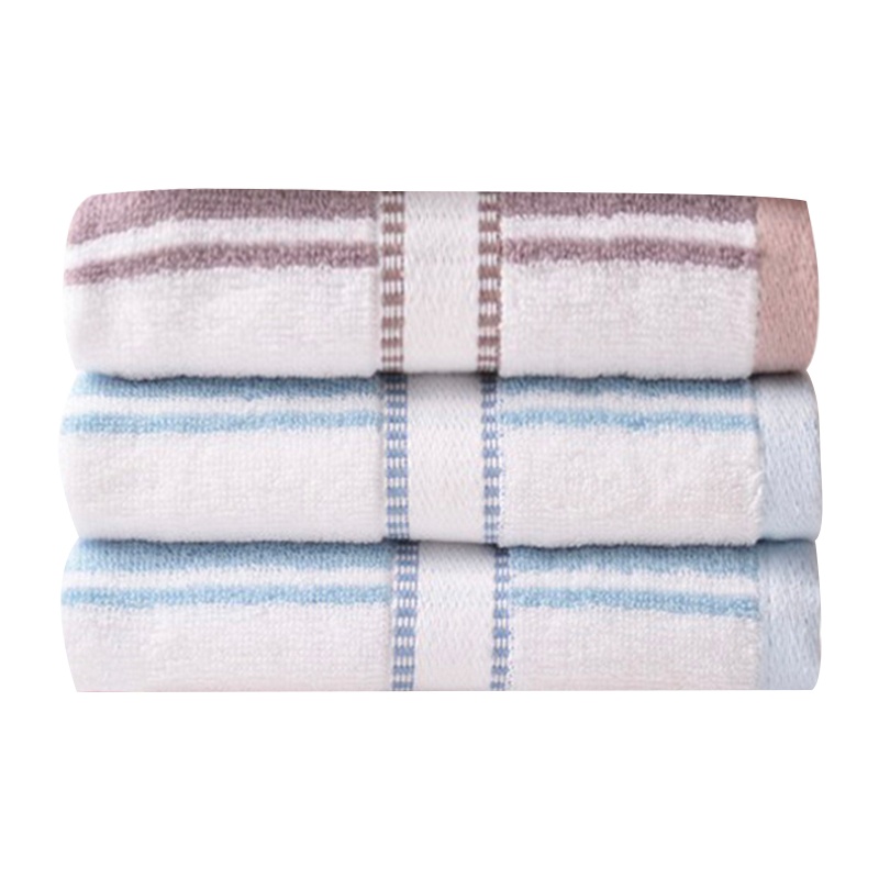 洁丽雅(grace)毛巾家纺纯棉条纹柔软舒适素色简约面巾72*33cm 三条装 90g/条