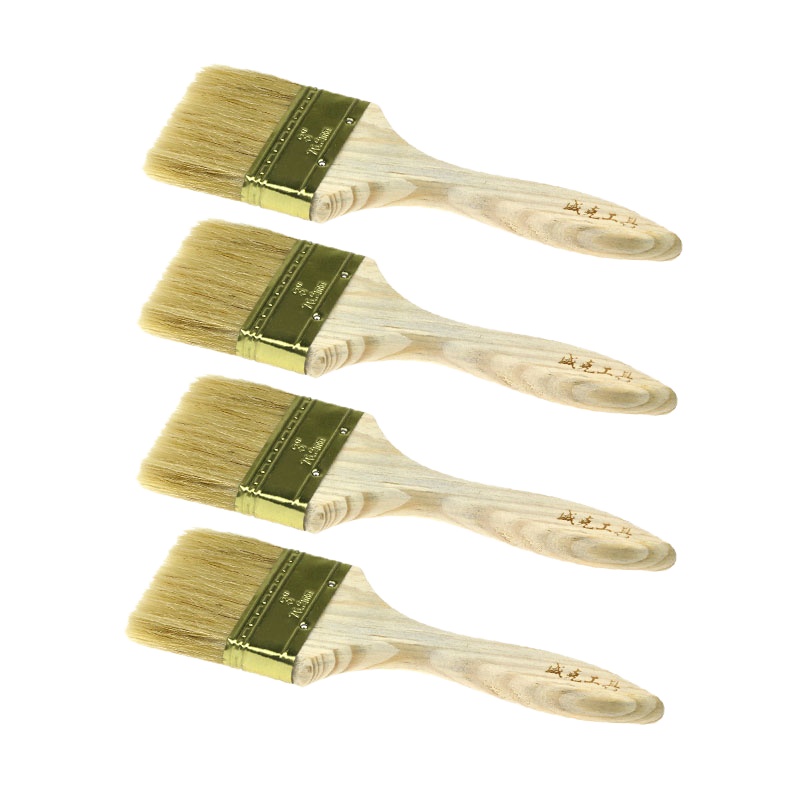 威克(vico)WK82230 毛刷3英寸多功能刷子 油漆刷木柄刷扫灰刷油刷排笔刷食品刷烧烤配件4只装