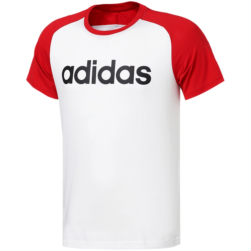 adidas阿迪达斯NEO男子短袖T恤休闲运动服CV9314 L CV9314浅猩红+白