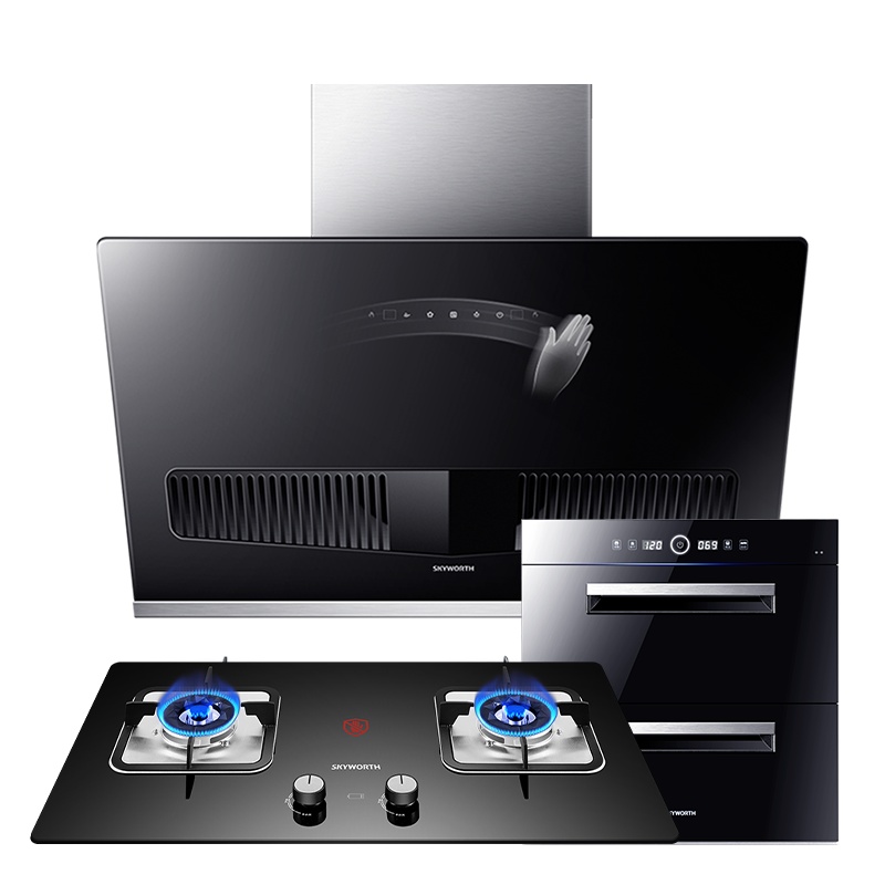 创维(SKYWORTH)厨房三件套装 抽油烟机灶具套装 油烟机灶具套装Y3B+X1A+Z32液化气