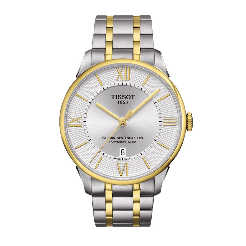 天梭(TISSOT) 杜鲁尔系列瑞士手表 男士时尚休闲商务机械表男 钢表带金色 T099.407.22.038.00