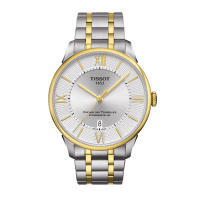 天梭(TISSOT) 杜鲁尔系列瑞士手表 男士时尚休闲商务机械表男 钢表带金色 T099.407.22.038.00