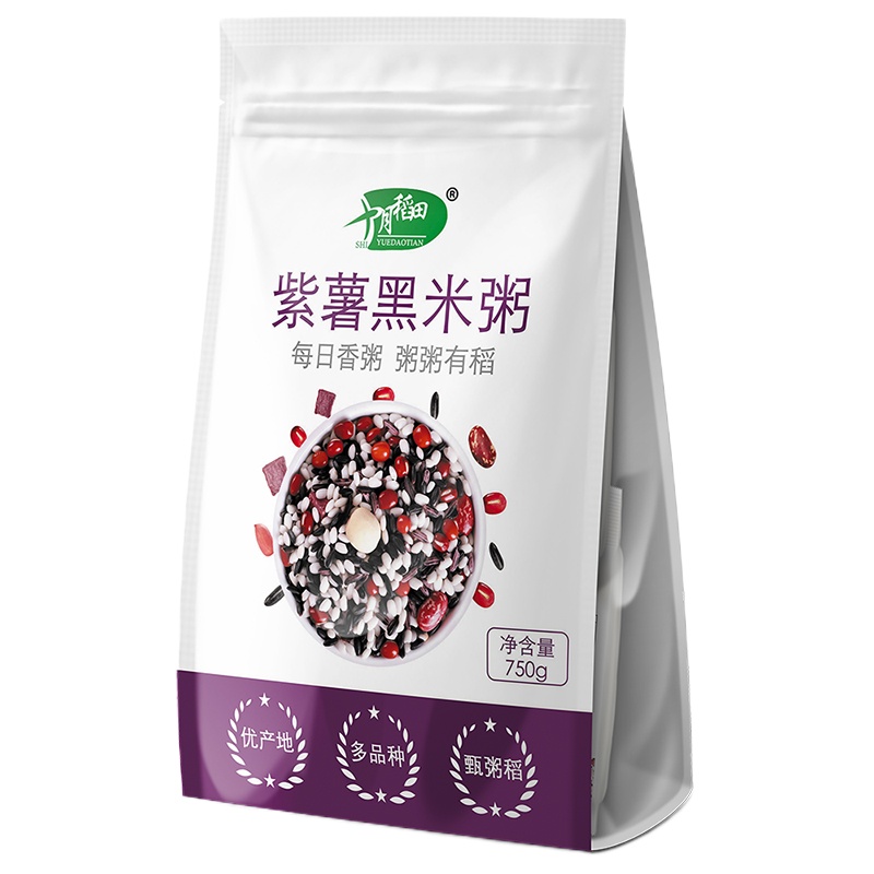 十月稻田750g紫薯黑米粥 独立包装(150g*5袋 )